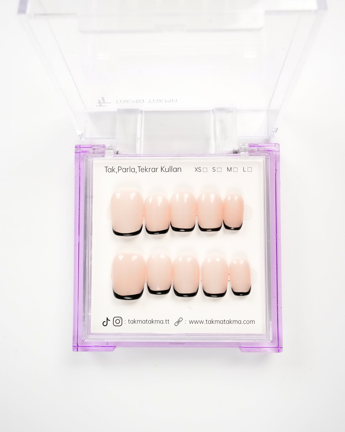 15'li Ten Kısa Balerin KBL1510 Tekrar Kullanılabilir El Yapımı Protez Takma Tırnak