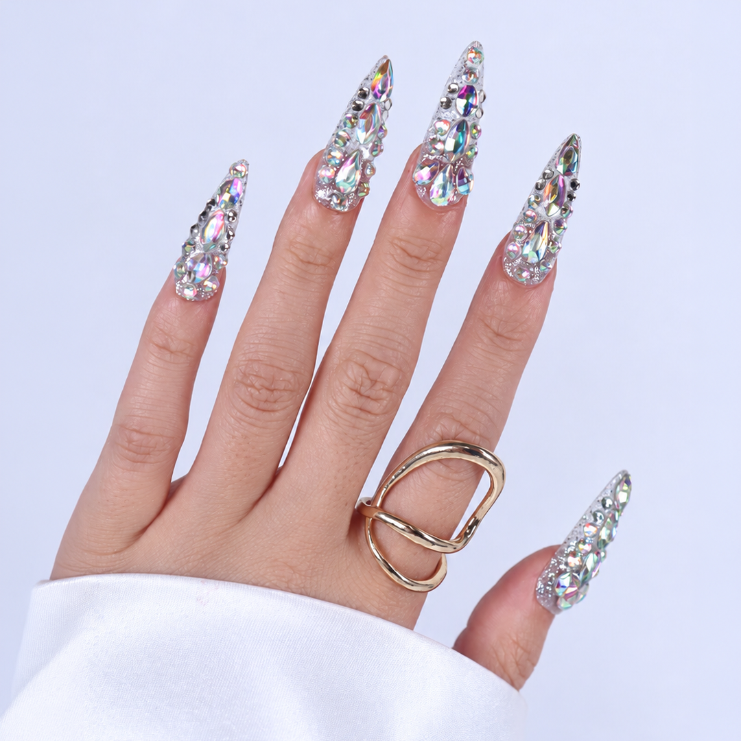 Takma Tırnak Nail Art Extra Uzun 10'lu Tekrar Kullanılabilir El Yapımı Protez Takma Tırnak KEEE1658