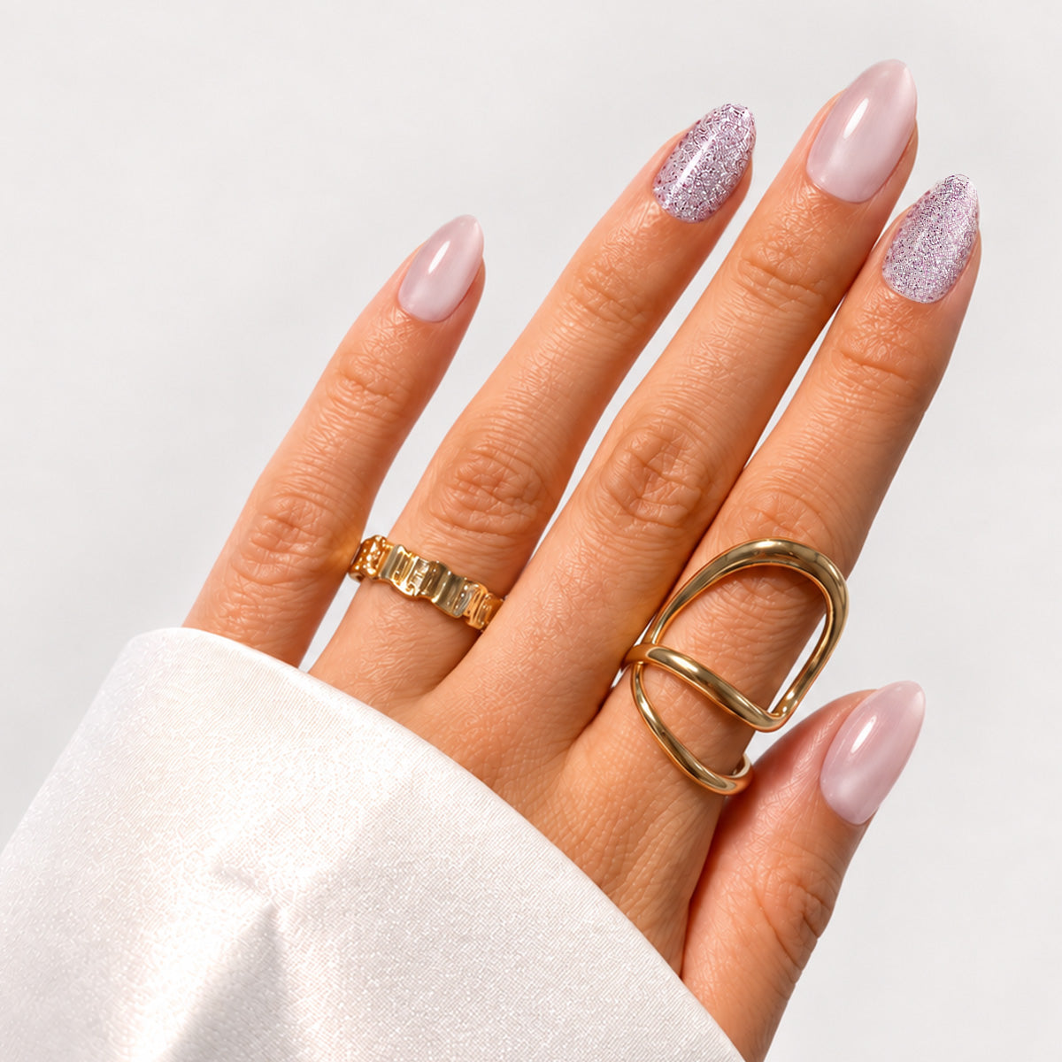 Pembe Nail Art Kısa Badem 15'li Tekrar Kullanılabilir El Yapımı Protez Tırnak KKBD3577 – görsel 9