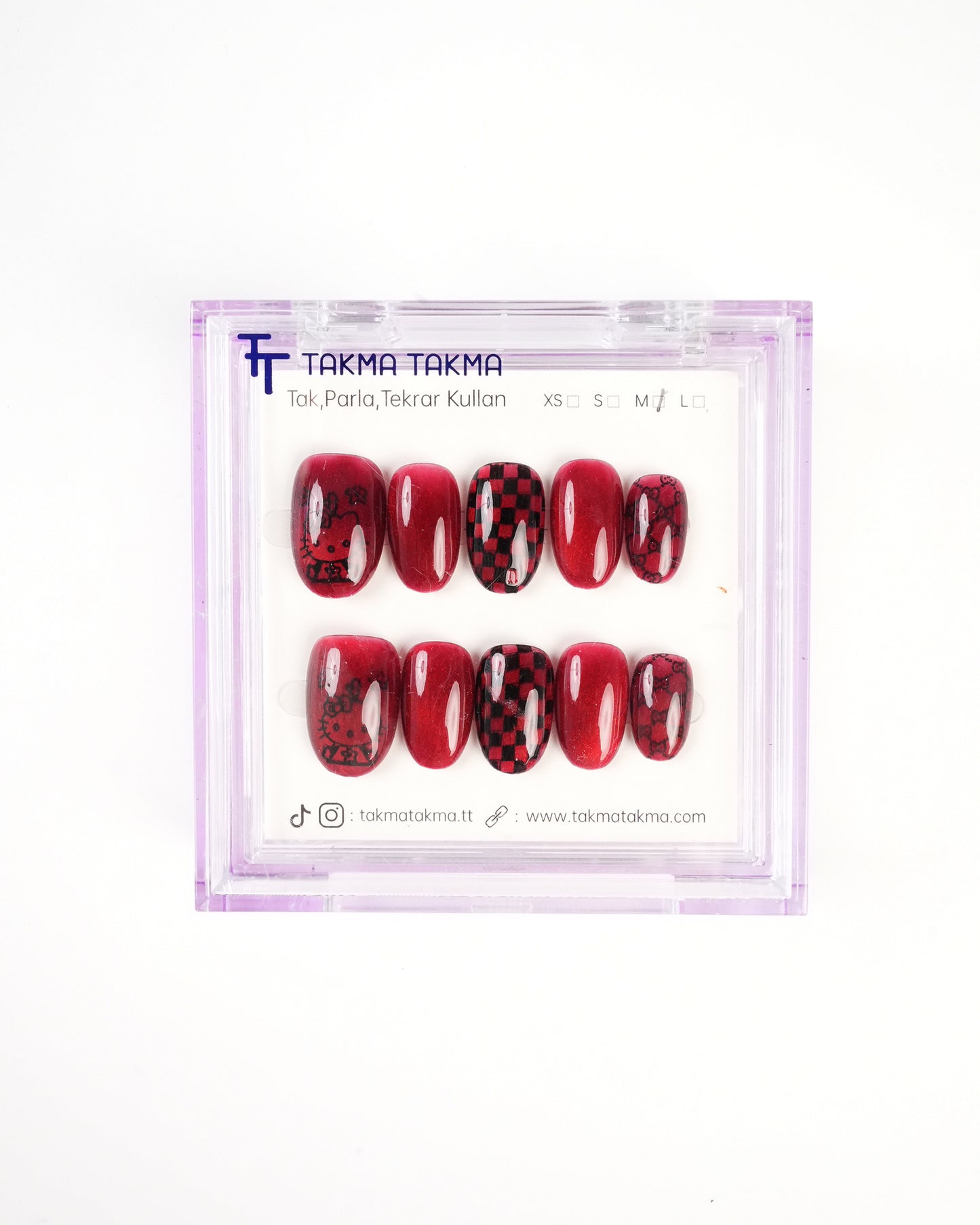 KKOV1626 Kısa Oval 15'li Tekrar Kullanılabilir El Yapımı Protez Takma Tırnak