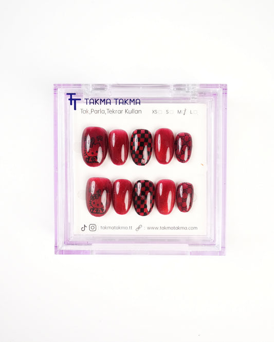 KKOV1626 Kısa Oval 15'li Tekrar Kullanılabilir El Yapımı Protez Takma Tırnak