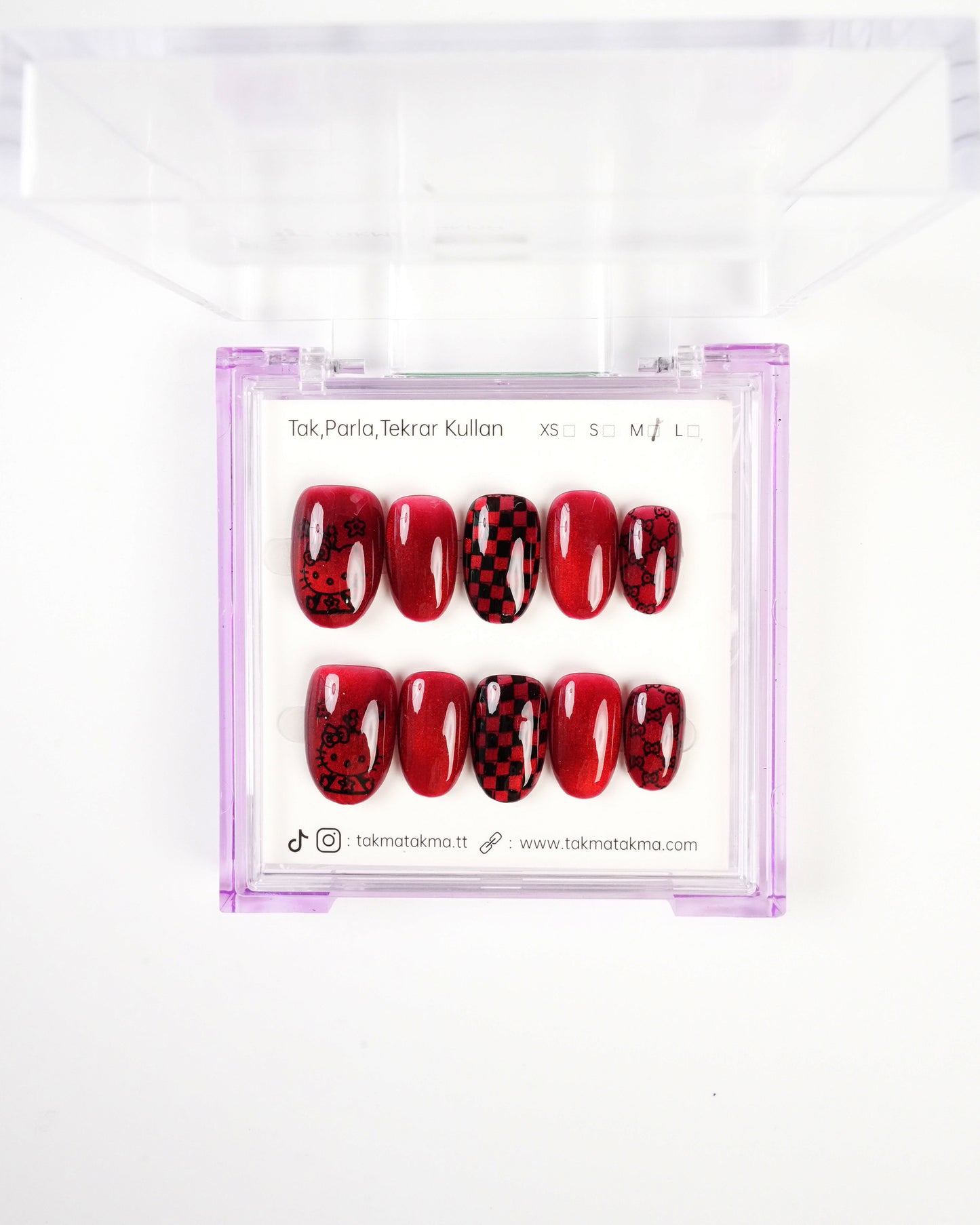 KKOV1626 Kısa Oval 15'li Tekrar Kullanılabilir El Yapımı Protez Takma Tırnak