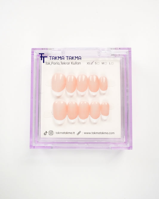 15'li Ten Kısa Oval KOVK1538FK Tekrar Kullanılabilir El Yapımı Protez Takma Tırnak