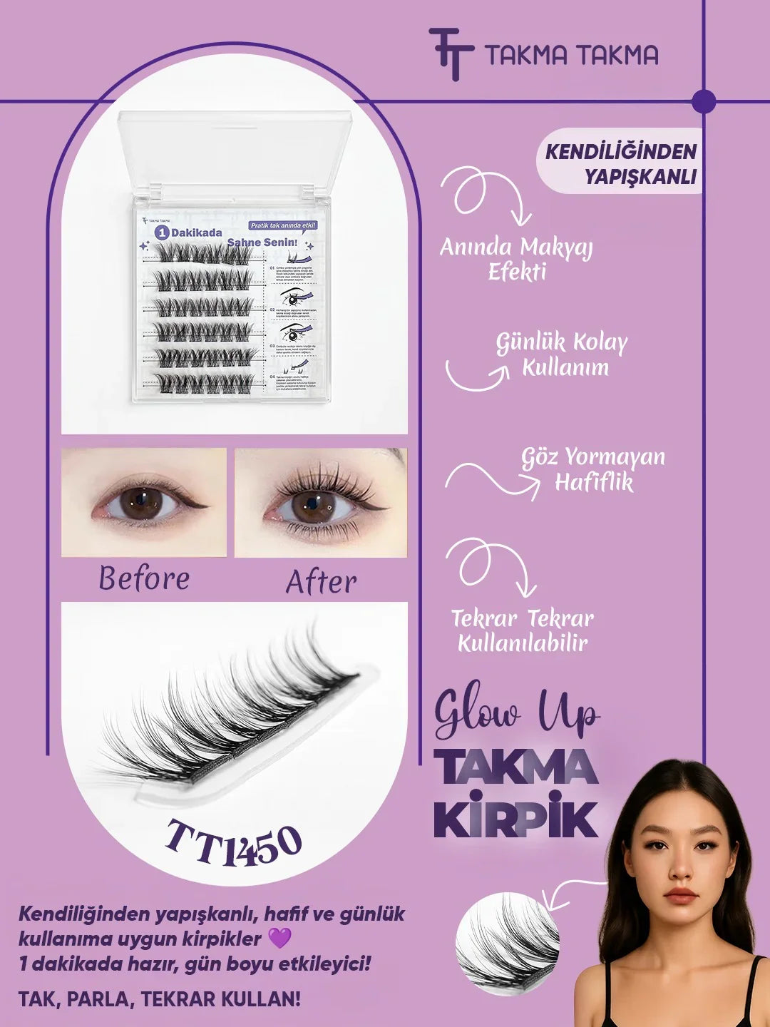 KP1450 - Takma Kirpik Yasemin Teli Kendinden Yapışkanlı