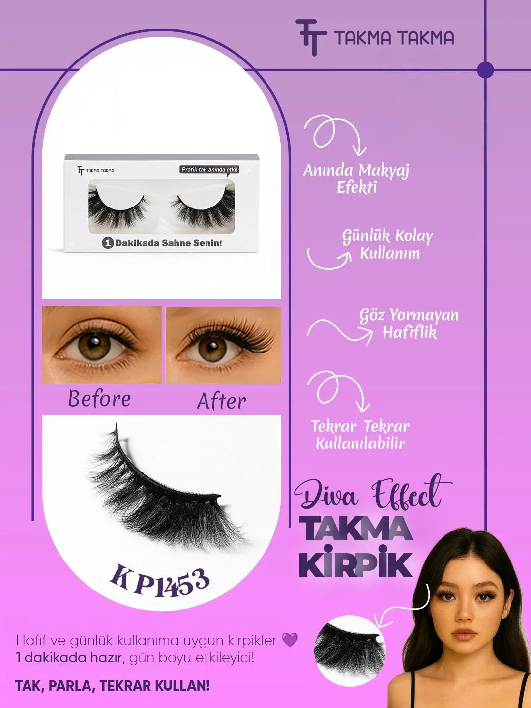 KP1453 - Takma Kirpik İpek Dokunuş