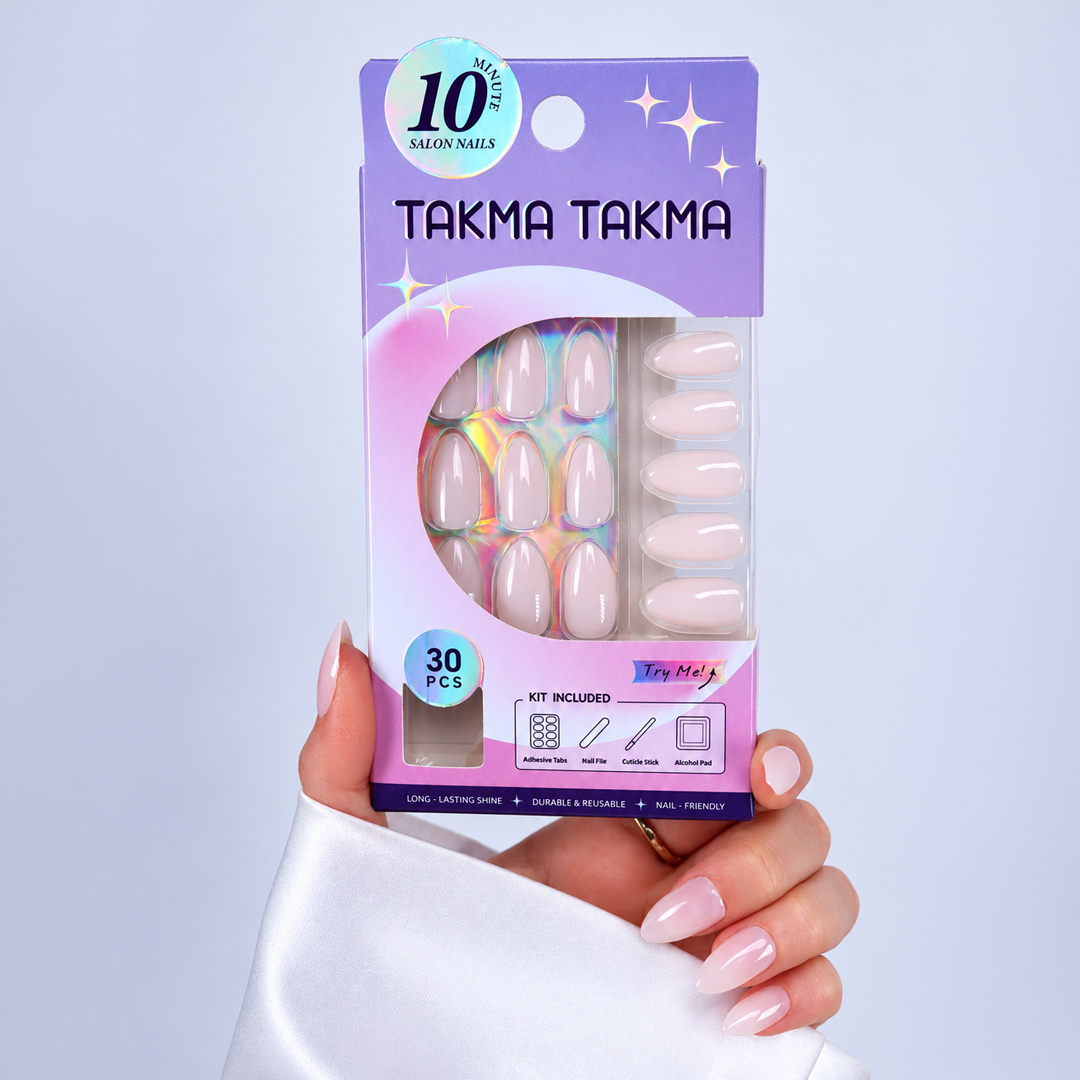Pudra Kısa Badem Soft Jel Standart Beden 30'lu Takma Tırnak MKBD3647