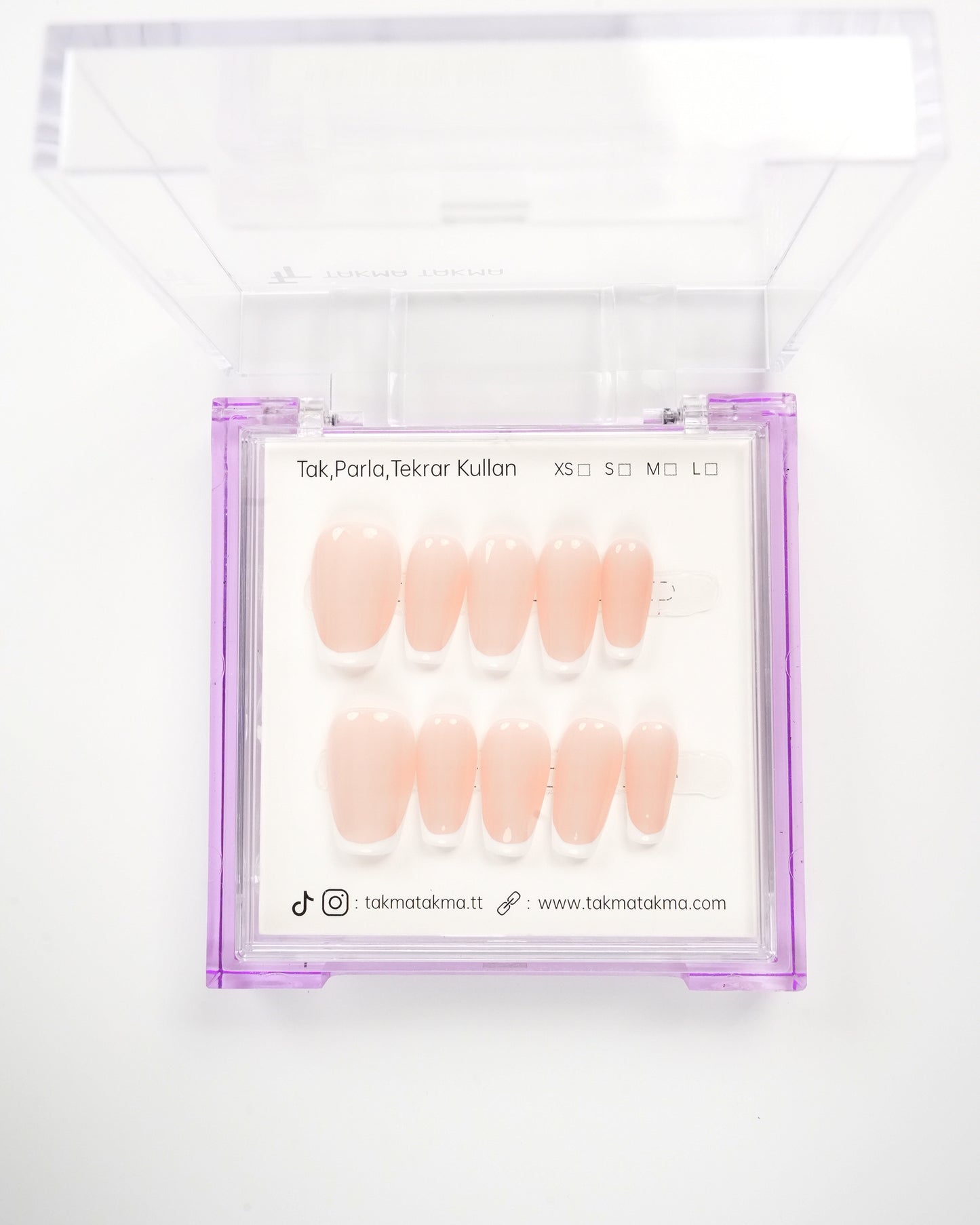 15'li Ten Orta Balerin OBL1534FI Tekrar Kullanılabilir El Yapımı Protez Takma Tırnak