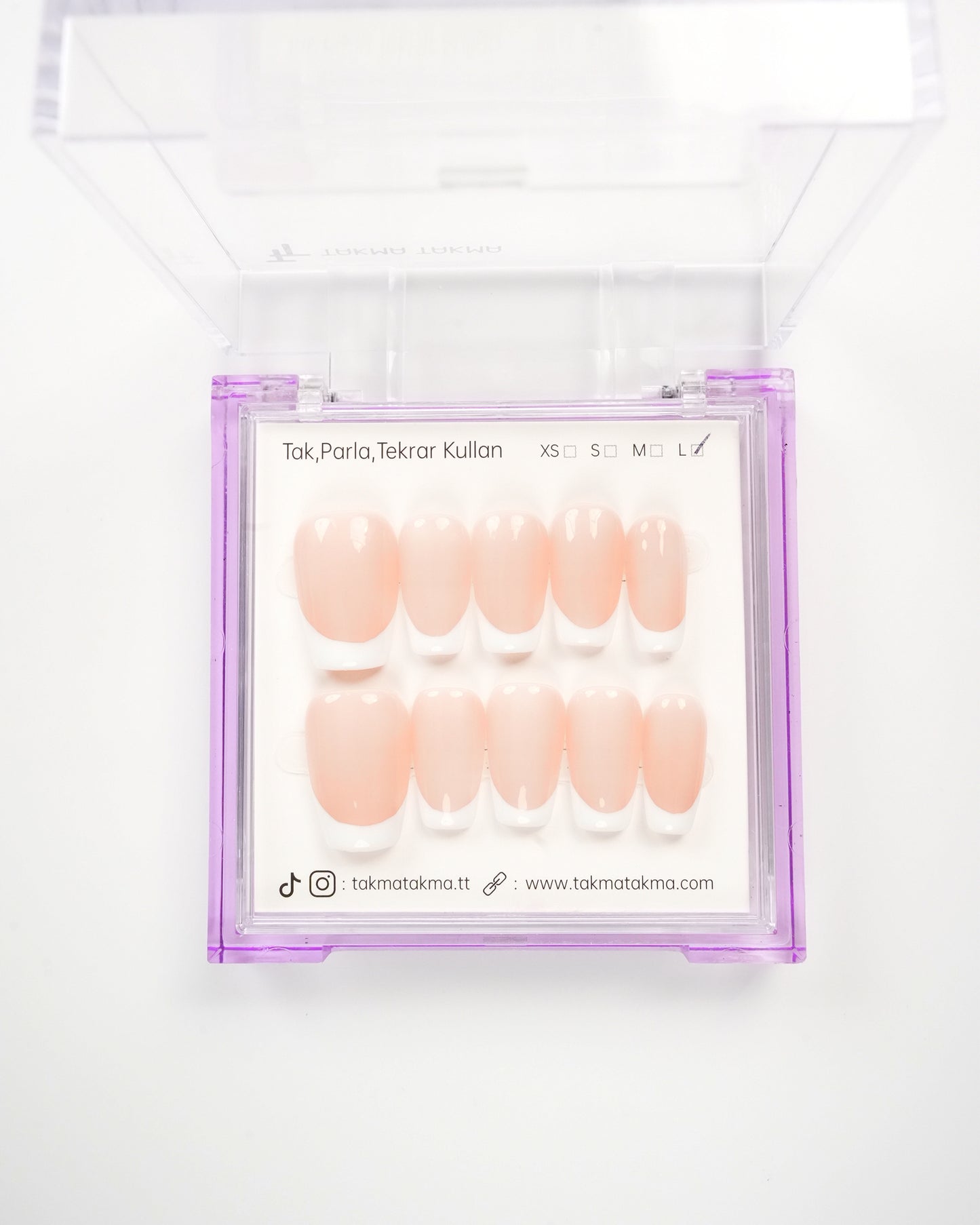 15'li Ten Orta Balerin OBLK1540FK Tekrar Kullanılabilir El Yapımı Protez Takma Tırnak