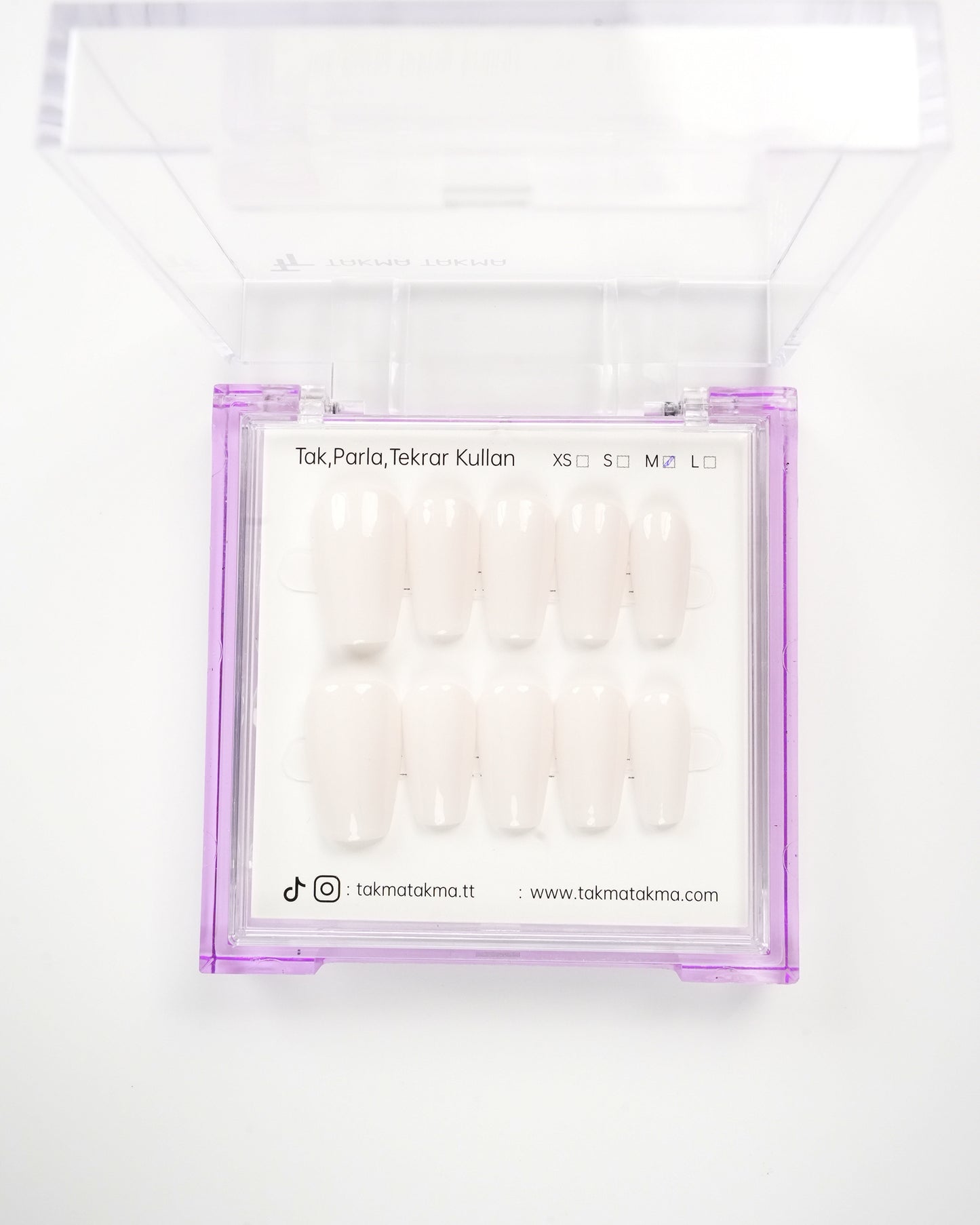 15'li Krem Orta Balerin OBL1542 Tekrar Kullanılabilir El Yapımı Protez Takma Tırnak