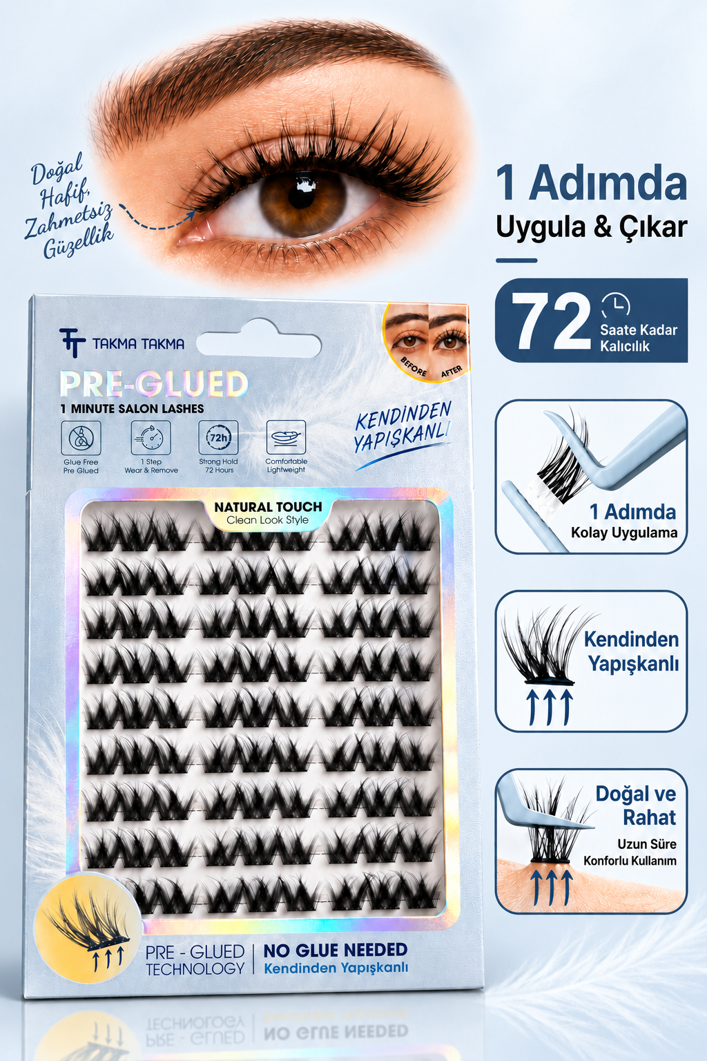 Takma Kirpik Kendinden Yapışkanlı Clean Look Style Natural Touch 10 Sıra RG10CKDM0024