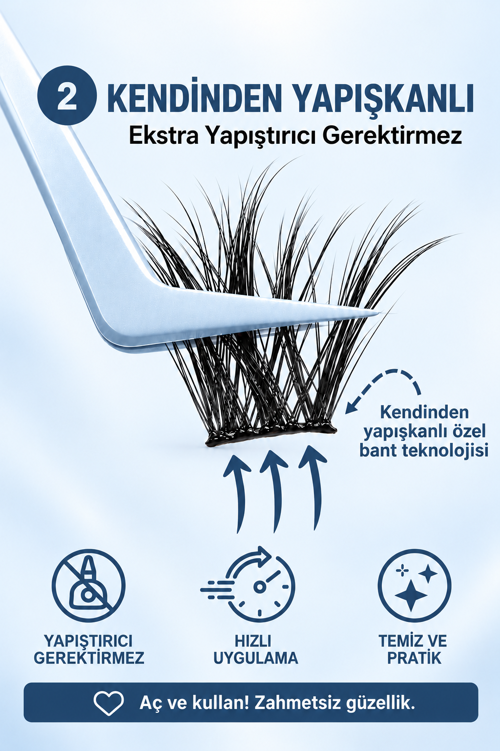 Takma Kirpik Kendinden Yapışkanlı Clean Look Style Natural Touch 10 Sıra RG10CKDM0024 – görsel 3