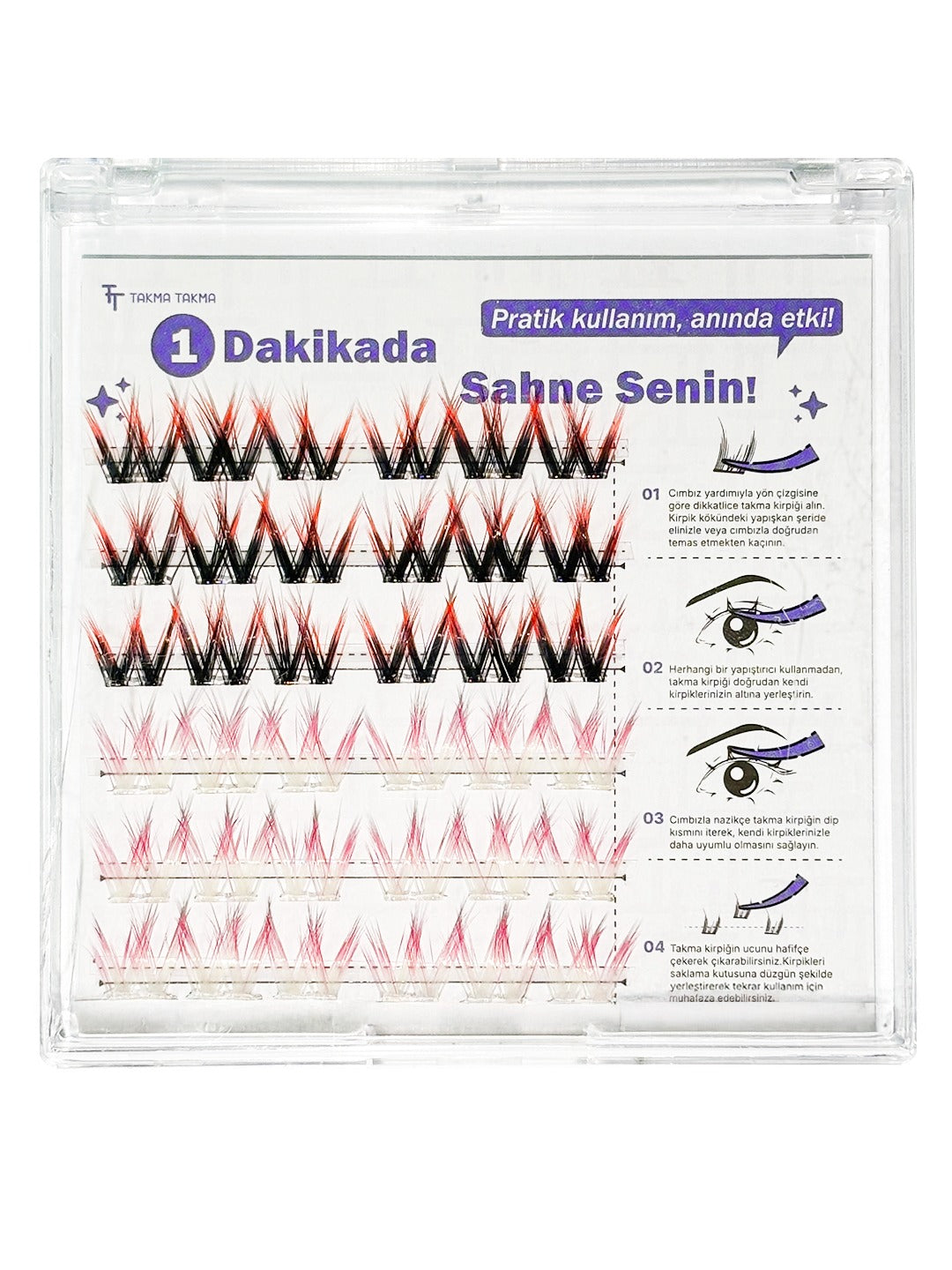 RKP1763 Kendinden Yapışkanlı Renkli Kirpik Seti