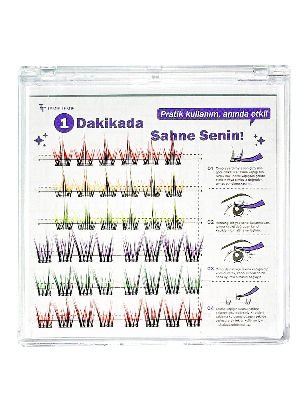 RKP1764 Kendinden Yapışkanlı Renkli Takma Kirpik