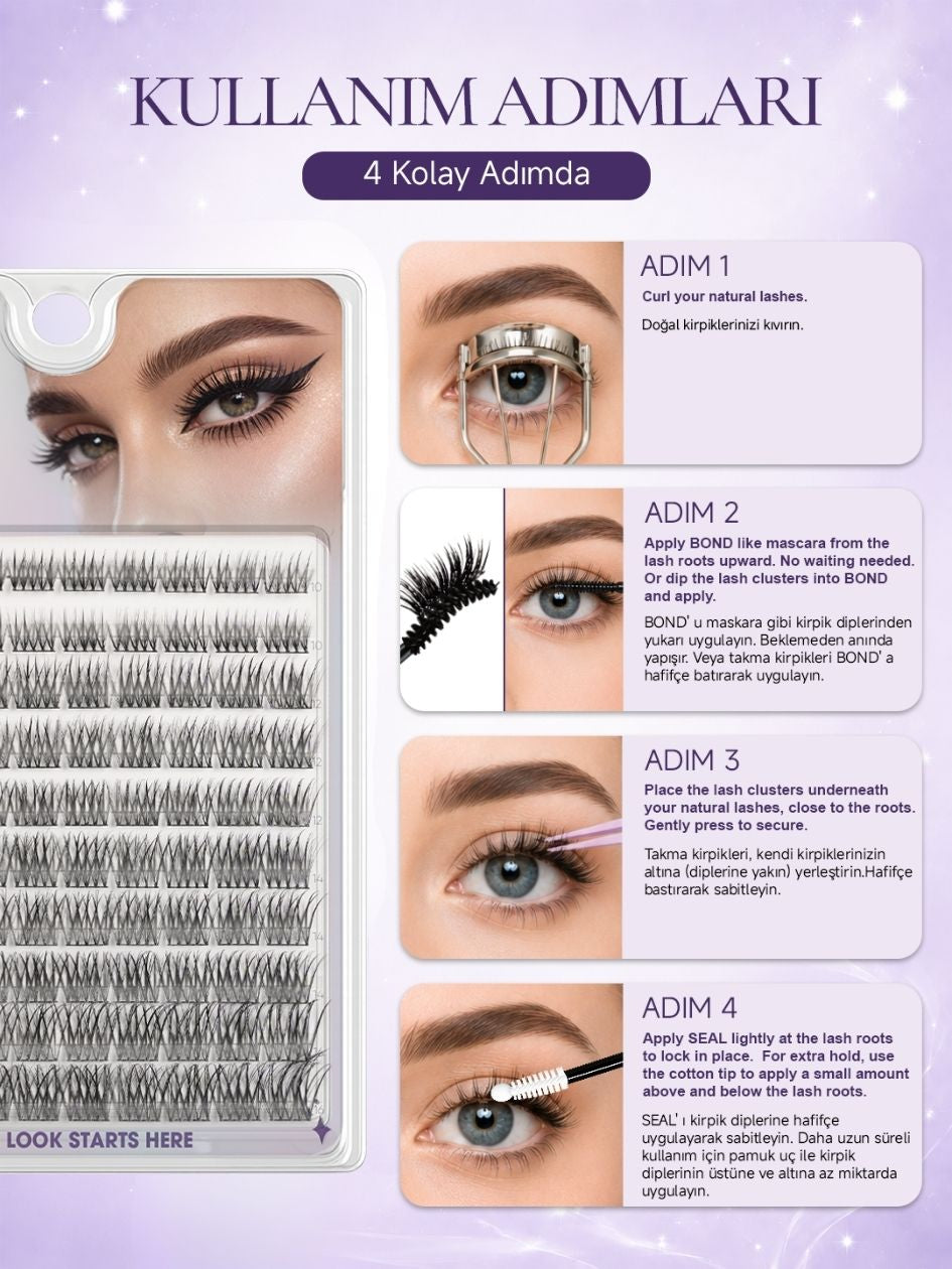 Takma Kirpik Fox Eye Demet Kirpik 10 Sıra İpek Kirpik Etkisi Nova RN10FX0016
