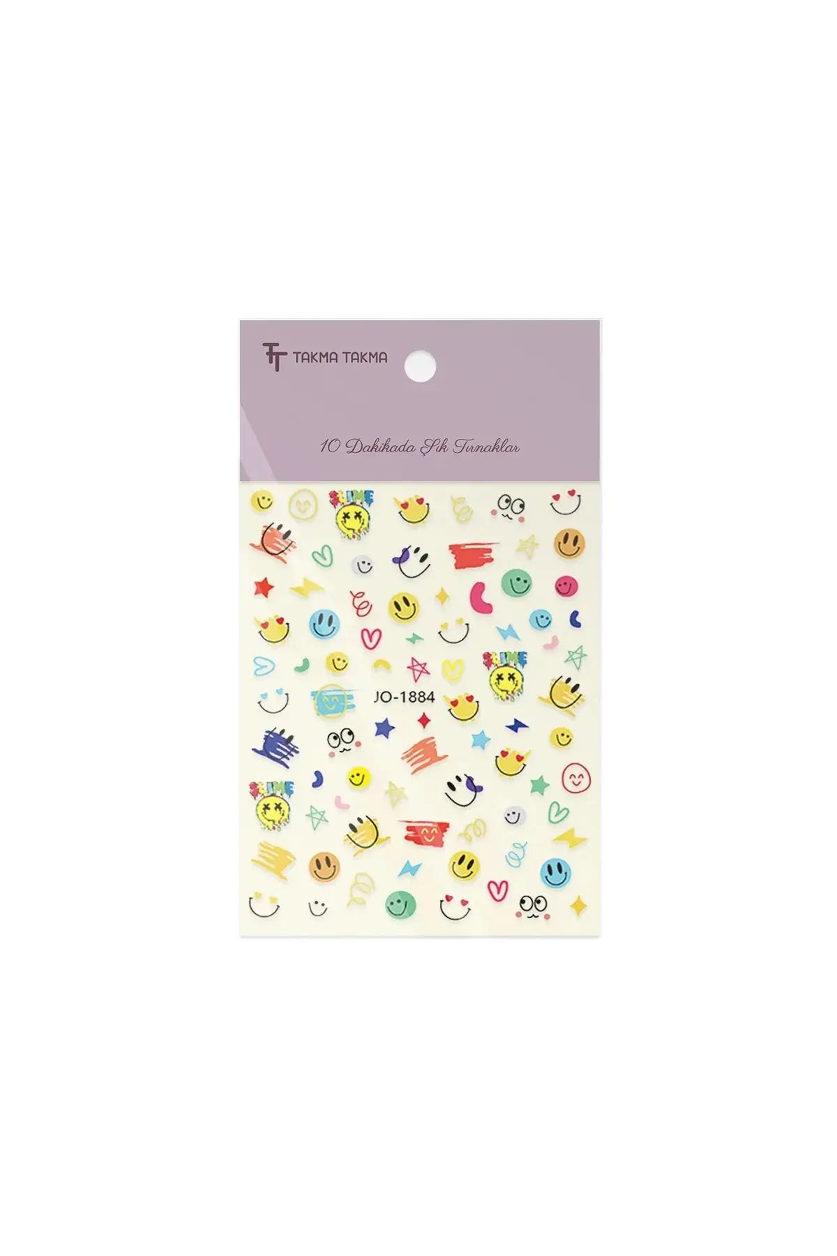 STC-JO-1884 - Gülen Surat Yapışkanlı Sticker Takma Takma