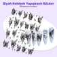 STC-JO-2454 - Siyah Kelebek Yapışkanlı Sticker