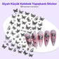 STC-JO-2455 - Siyah Küçük Kelebek Yapışkanlı Sticker