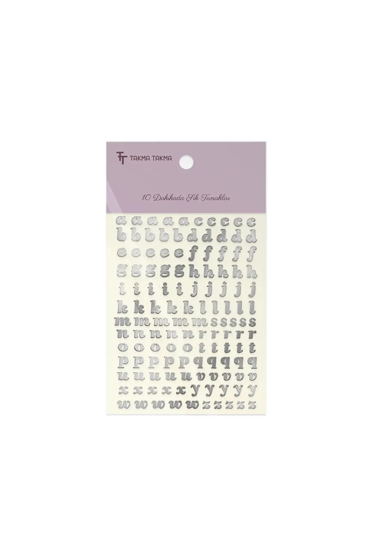 STC-MO-001 - Gümüş Harfler Yapışkanlı Sticker Takma Takma