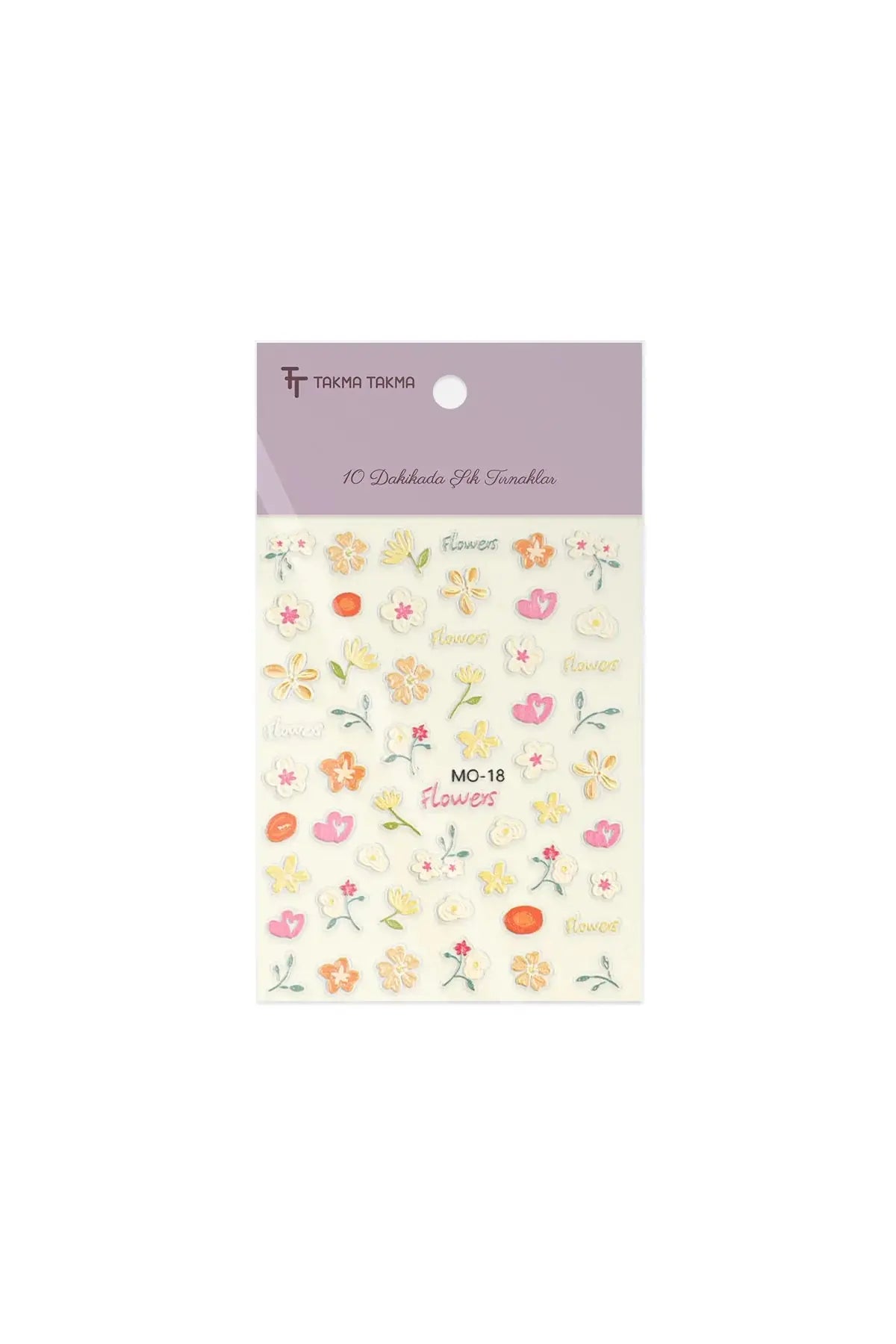 STC-MO-18 - Flowers Yapışkanlı Sticker Takma Takma
