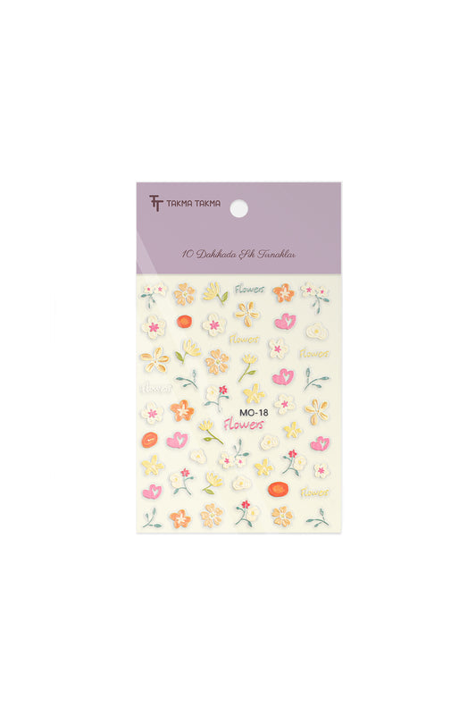 STC-MO-18 - Flowers Yapışkanlı Sticker