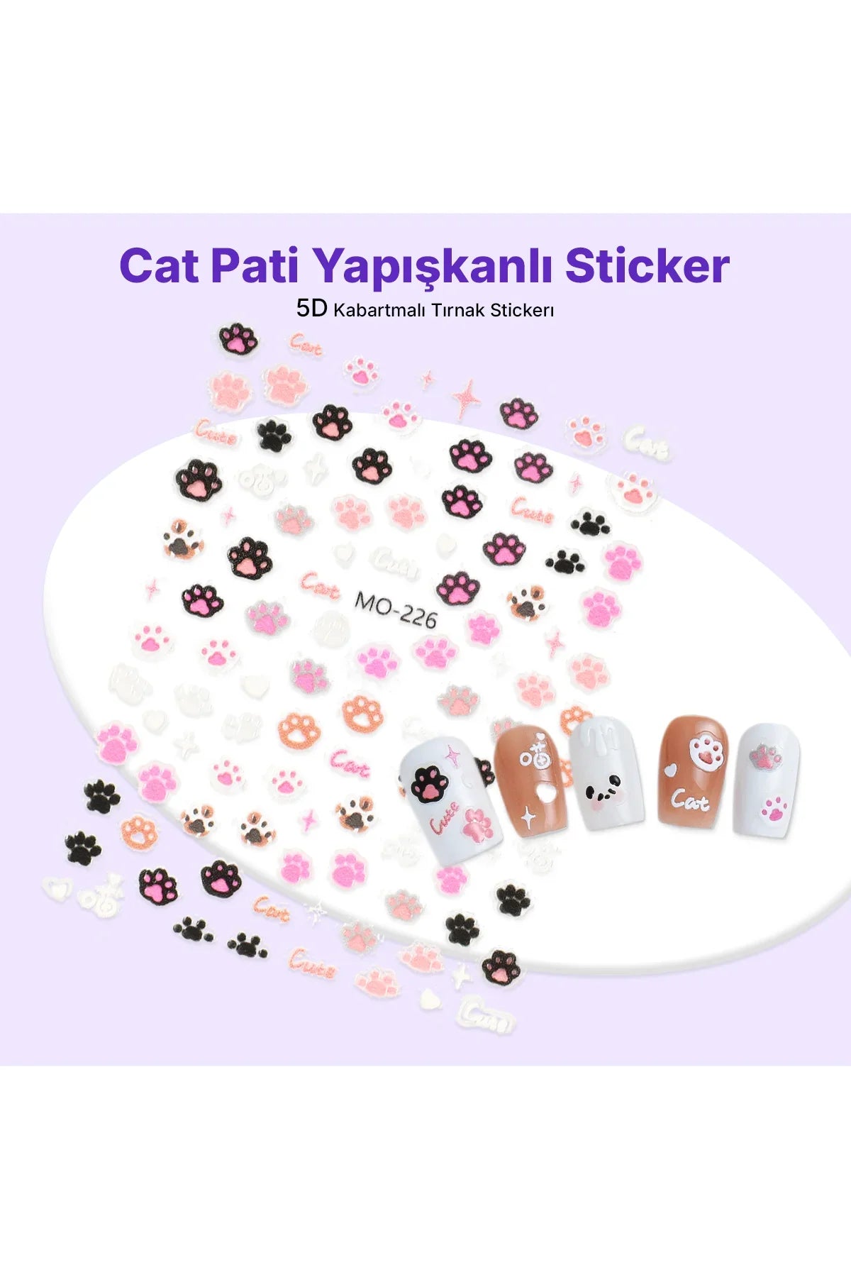 STC-MO-226 - Cat Pati Yapışkanlı Sticker Takma Takma