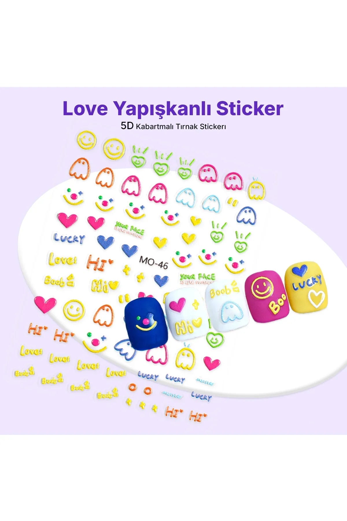 STC-MO-46 - Love Yapışkanlı Sticker Takma Takma