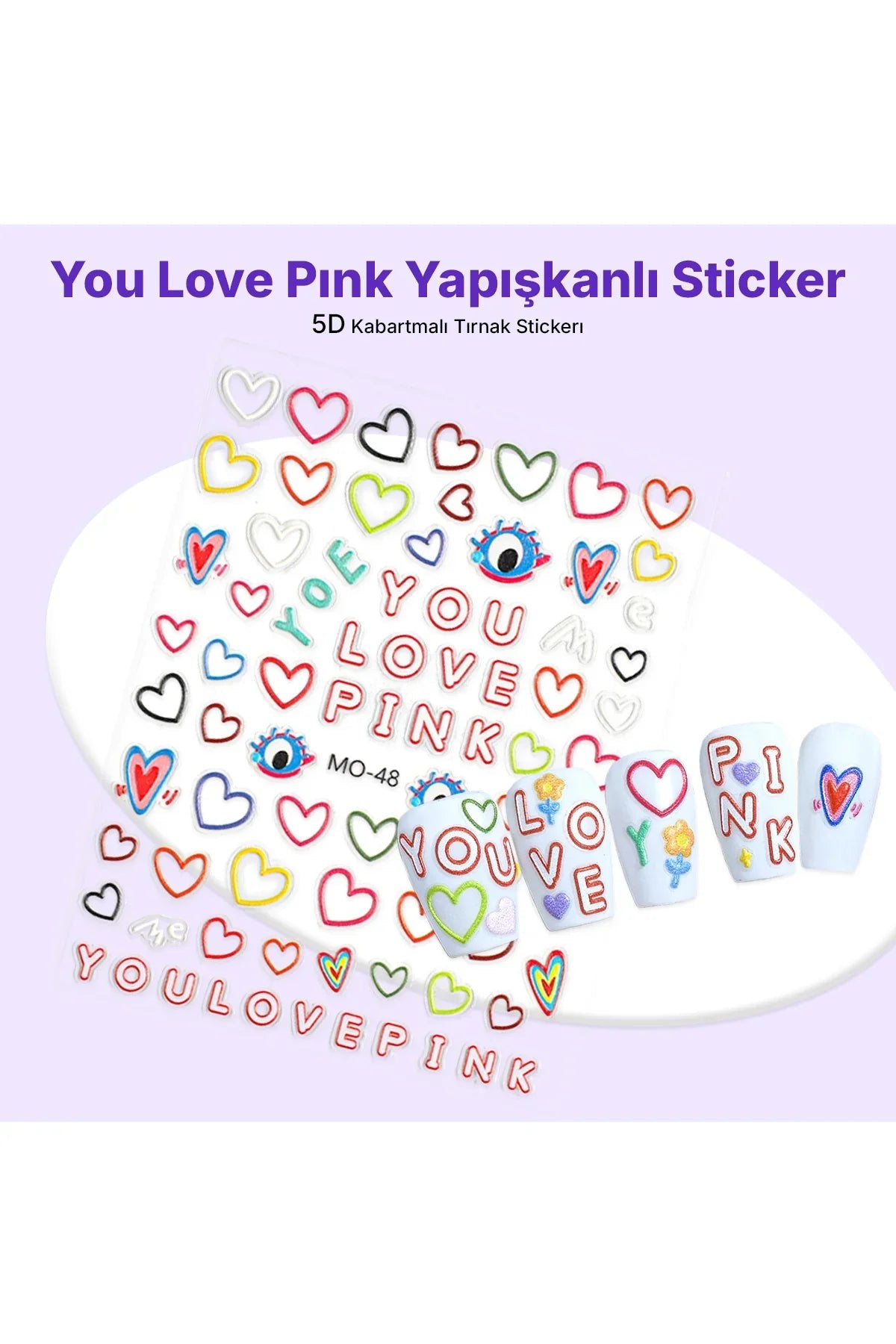 STC-MO-48 - You Love Pınk Yapışkanlı Sticker Takma Takma