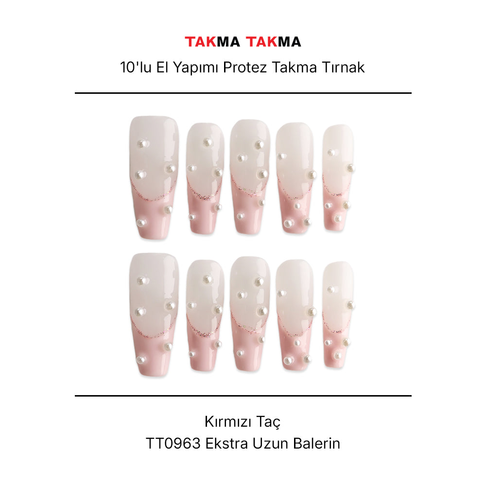 Takma Tırnak Tekrar Kullanılabilir El Yapımı Protez  - Turmalin Sonat - 10'lu