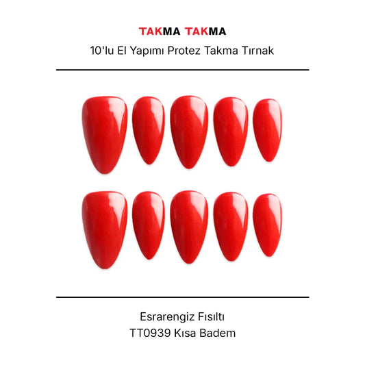 Tekrar Kullanılabilir El Yapımı Protez Takma Tırnak Tranquillitas Huzuru - 10'lu - TT0939