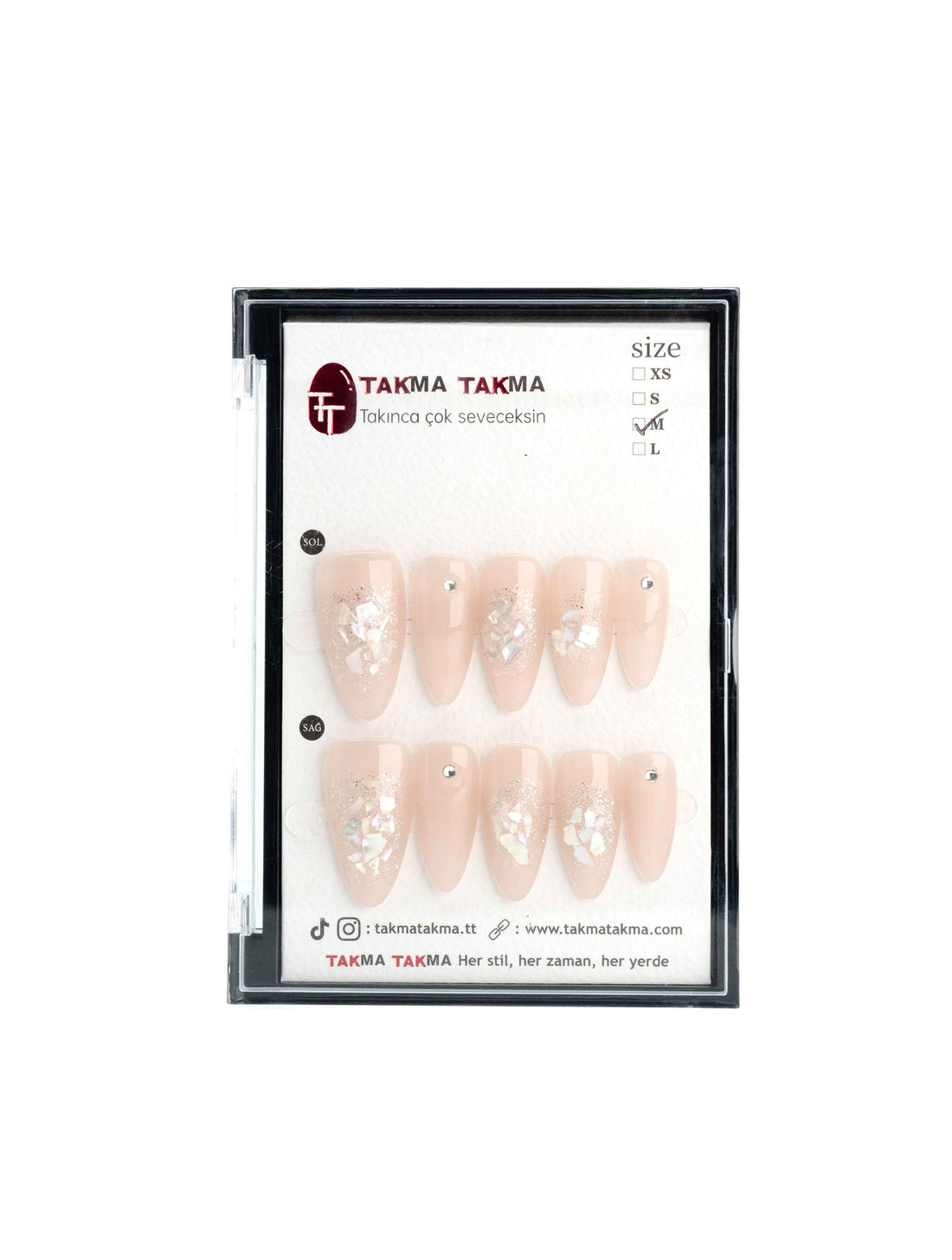 Tekrar Kullanılabilir El Yapımı Protez Takma Tırnak TT1019 - İolit Prelüd - 10'lu