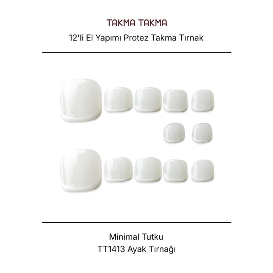 Tekrar Kullanılabilir El Yapımı Protez Takma Tırnak TT1413 Minimal Tutku 10'lu