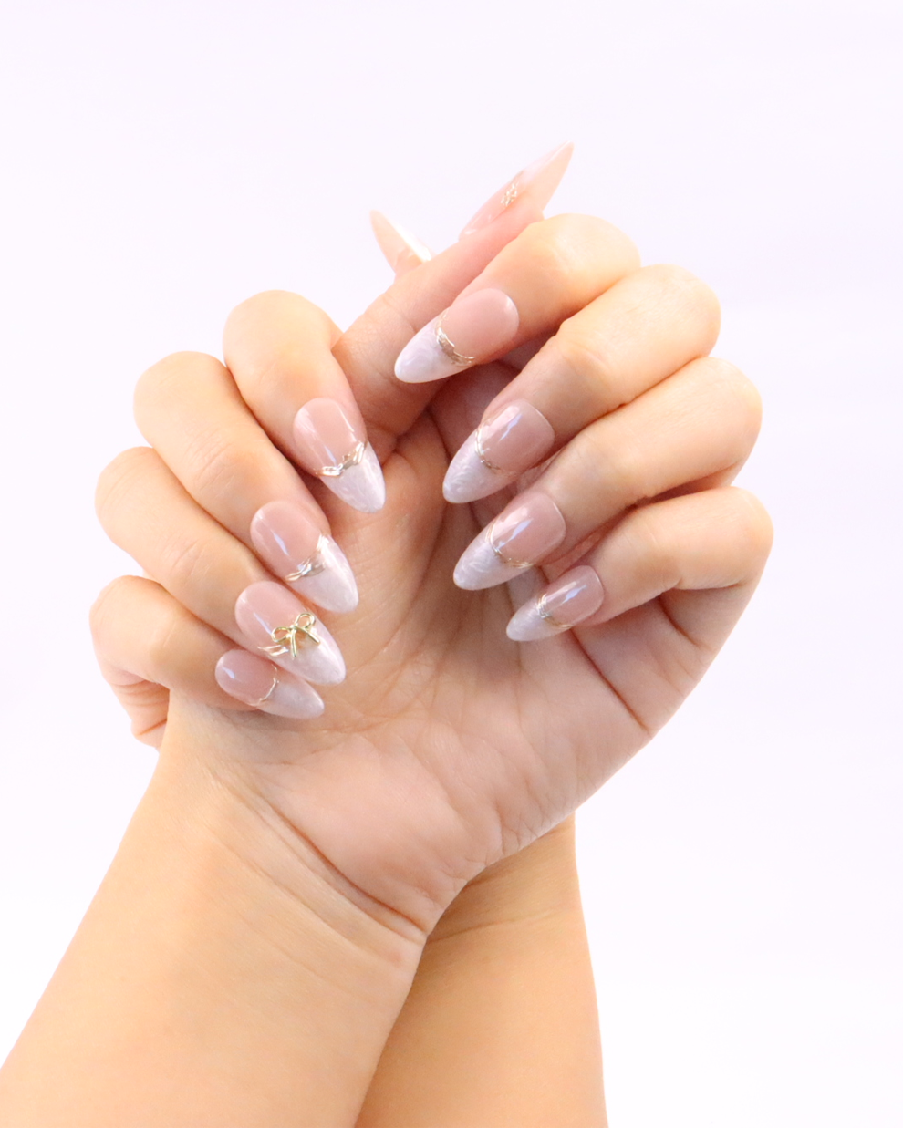 10'lu Ten Rengi Uzun Badem TT1258 Tekrar Kullanılabilir El Yapımı Protez Takma Tırnak