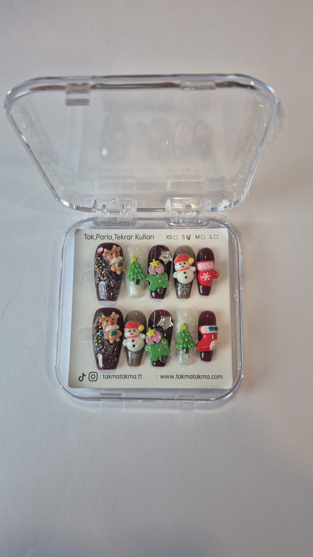 Tekrar Kullanılabilir Protez Takma Tırnak Yeni Yıl S Beden