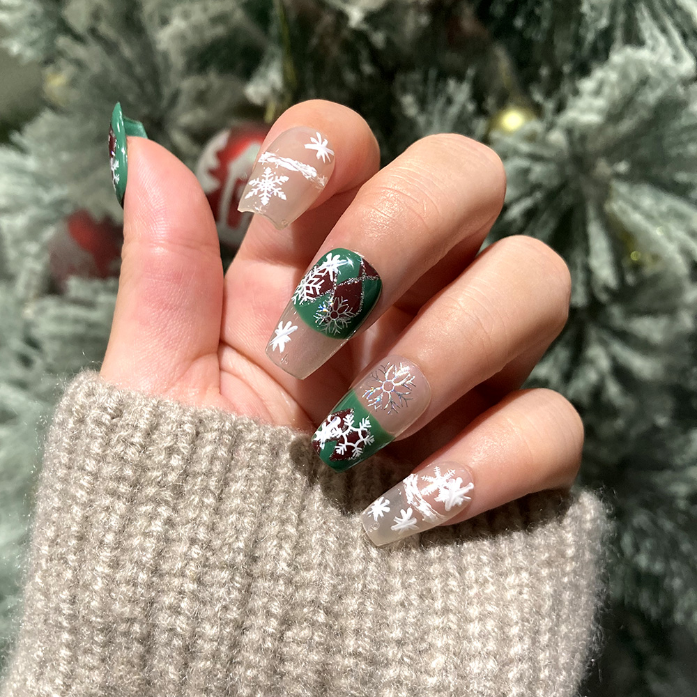 10'lu Mavi Orta Balerin TT0697  Tekrar Kullanılabilir El Yapımı Protez Takma Tırnak