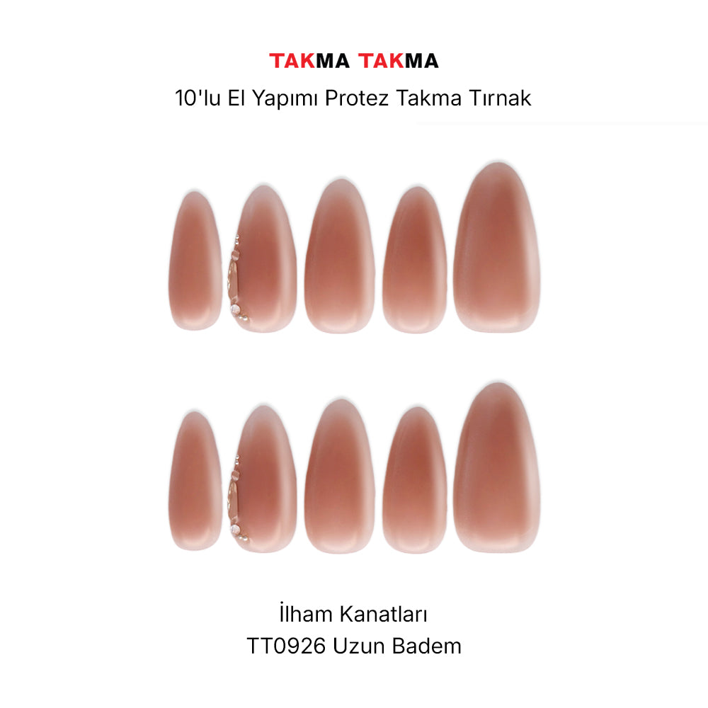 Takma Tırnak Tekrar Kullanılabilir El Yapımı Protez Pomona Meyvesi - 10'lu - TT0926