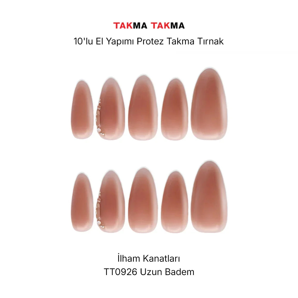 Takma Tırnak Tekrar Kullanılabilir El Yapımı Protez Pomona Meyvesi - 10'lu - TT0926