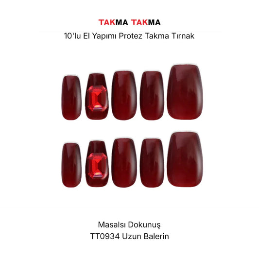 Tekrar Kullanılabilir El Yapımı Protez Takma Tırnak TT0934 - Stimula Teşviği - 10'lu