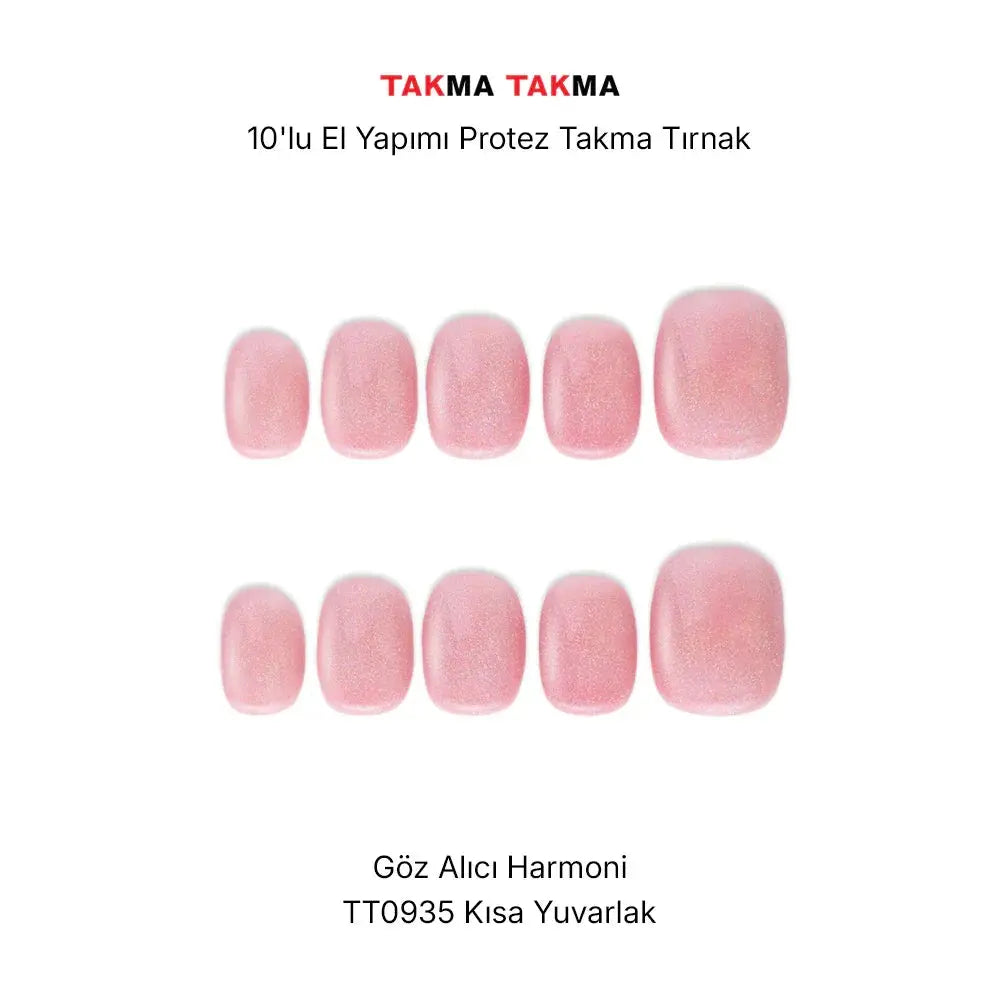 TT0935 - 0935 Suadela İknası - 10'lu Tekrar Kullanılabilir El Yapımı Protez Takma Tırnak Takma Takma