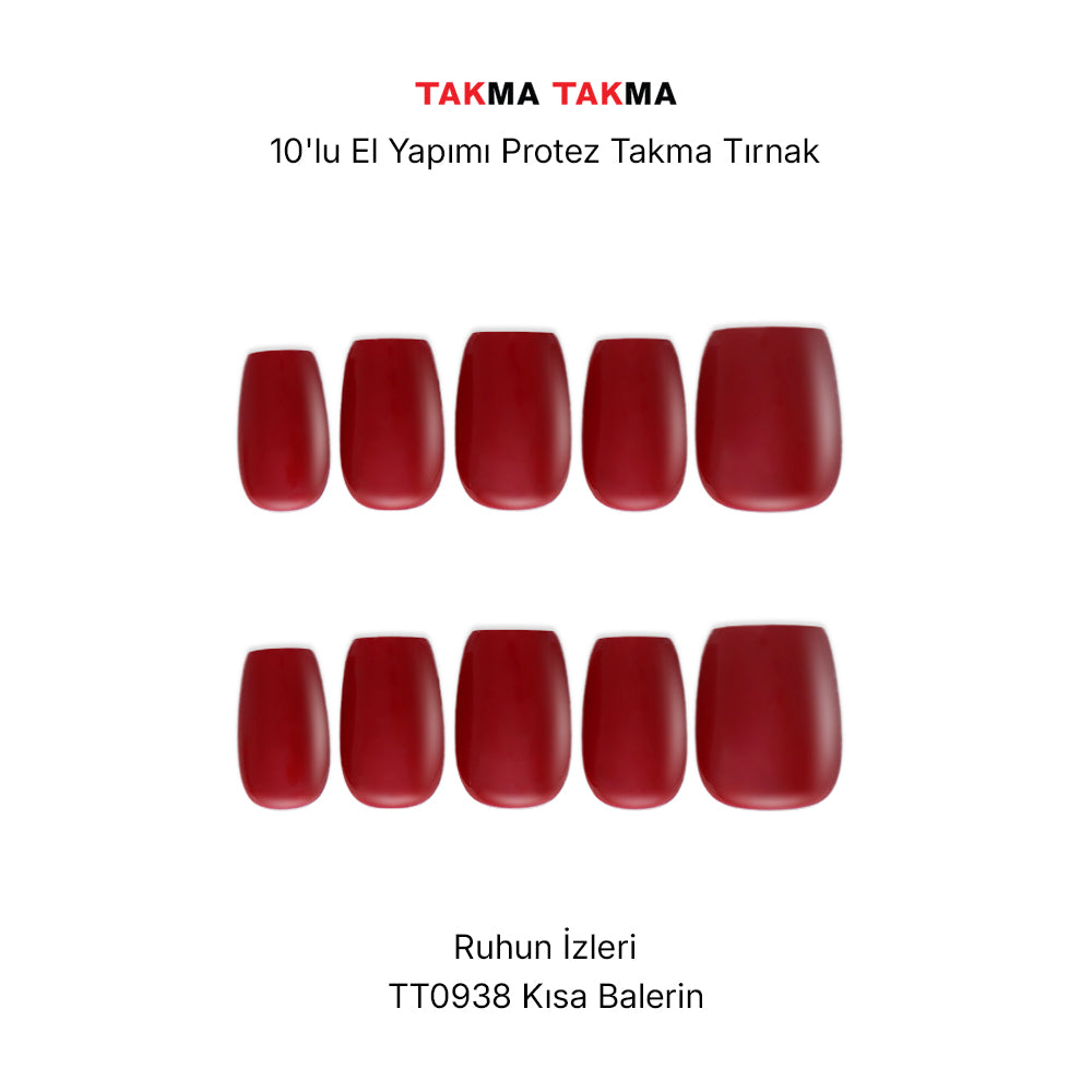 Tekrar Kullanılabilir El Yapımı Protez Takma Tırnak - Sol Güneşi - 10'lu - Kısa Balerin TT0938