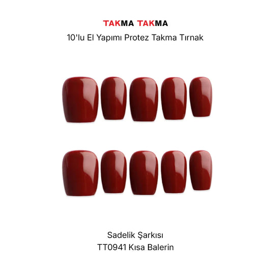 Tekrar Kullanılabilir El Yapımı Protez Takma Tırnak TT0941 - Sadelik Şarkısı - 10'lu