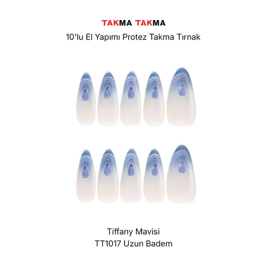 Tekrar Kullanılabilir El Yapımı Protez Takma Tırnak - İdokraz İlahi - 10'lu - TT1017