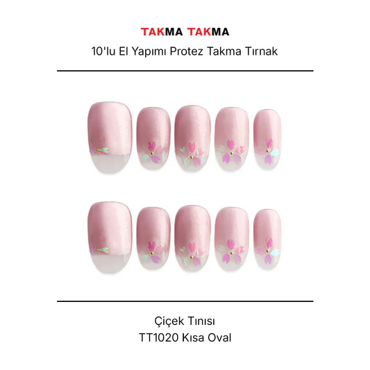 Tekrar Kullanılabilir El Yapımı Protez Takma Tırnak TT1021 - Jamesonit Konçerto - 10'lu