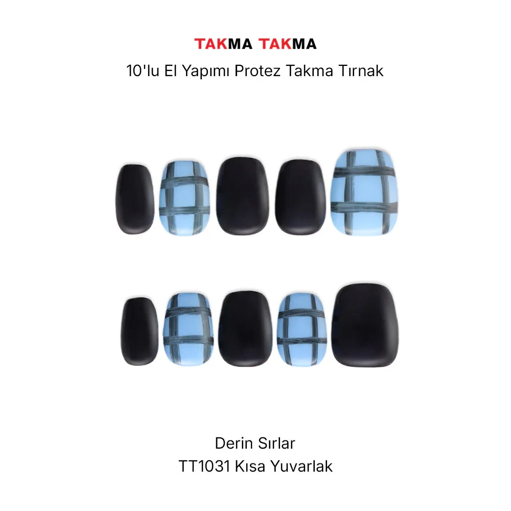 TT1031 - 1031 Kemmererit Rapsodi - 10'lu Tekrar Kullanılabilir El Yapımı Protez Takma Tırnak Takma Takma