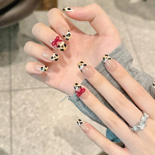 Tekrar Kullanılabilir El Yapımı Protez Takma Tırnak TT1130 - Leopard Fashion - 10'lu