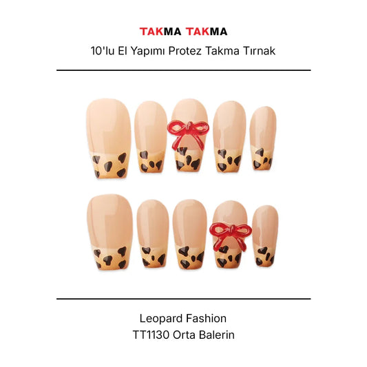 10'lu Ten Orta Balerin TT1130 Tekrar Kullanılabilir El Yapımı Protez Takma Tırnak