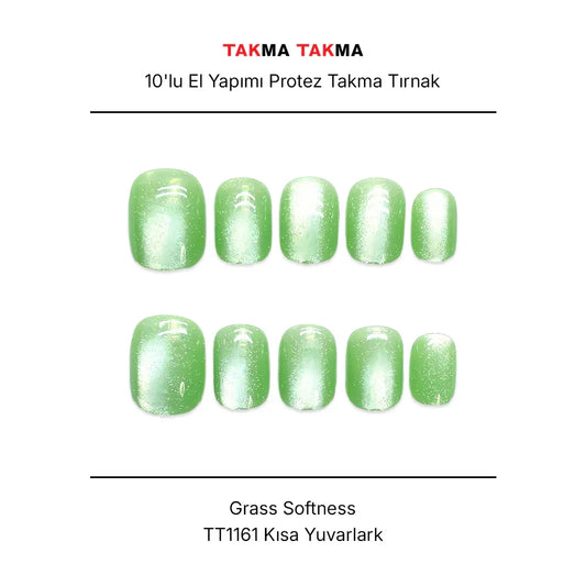 Tekrar Kullanılabilir El Yapımı Protez Takma Tırnak - Grass Softness - 10'lu TT1161