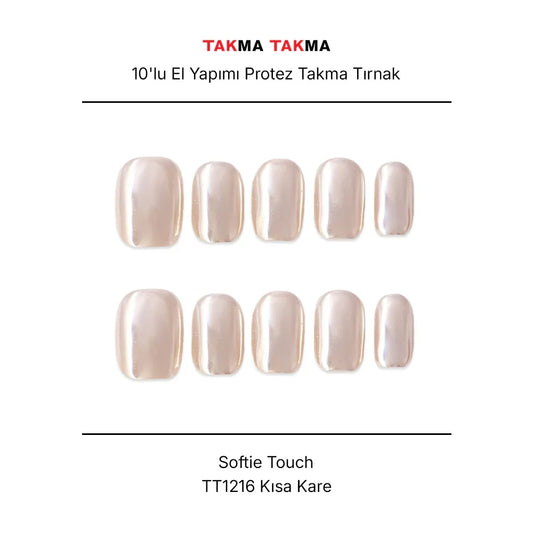 Tekrar Kullanılabilir El Yapımı Protez Takma Tırnak TT1216 - Softie Touch - 10'lu