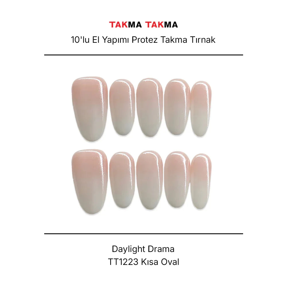 Tekrar Kullanılabilir El Yapımı Protez Takma Tırnak TT1223 Daylight Drama 10'lu