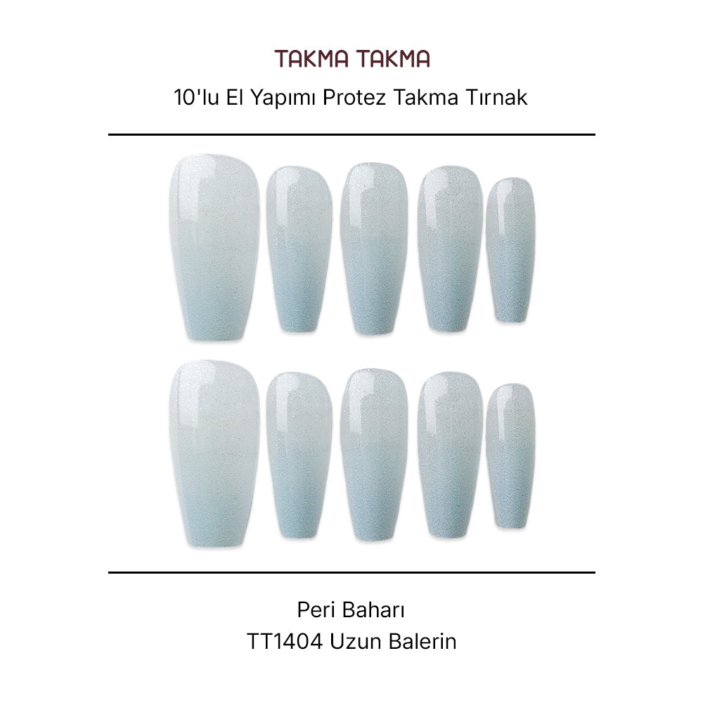 Tekrar Kullanılabilir El Yapımı Protez Takma Tırnak TT1404 Peri Baharı 10'lu