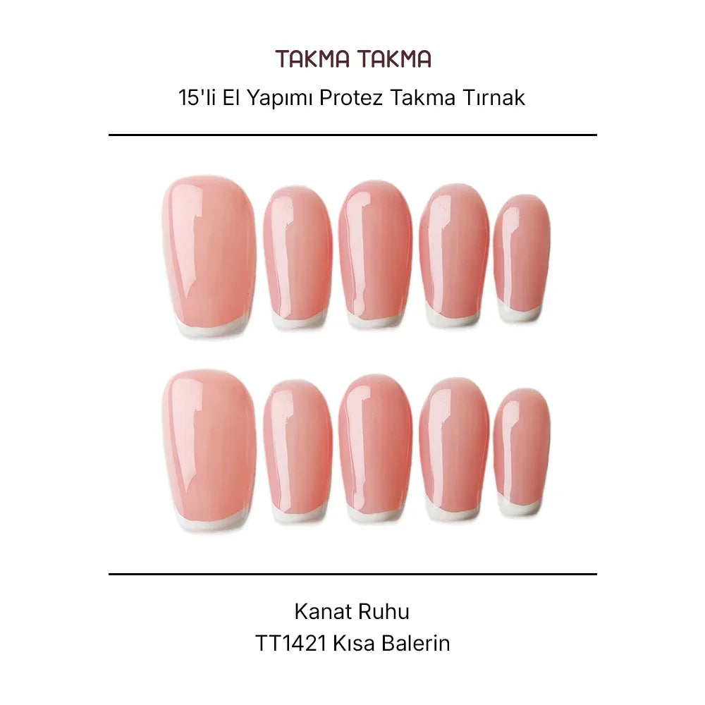 Tekrar Kullanılabilir El Yapımı Protez Takma Tırnak TT1421 - Kanat Ruhu 15'li